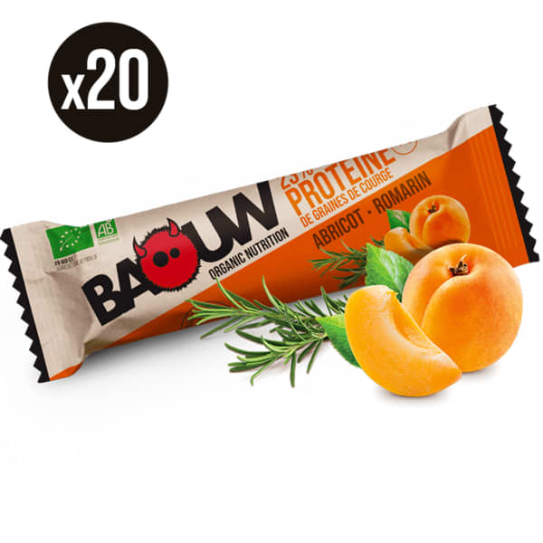 Barres énergétiques BAOUW BARRE PROTÉINÉE BIO ABRICOT-ROMARIN PACK X20