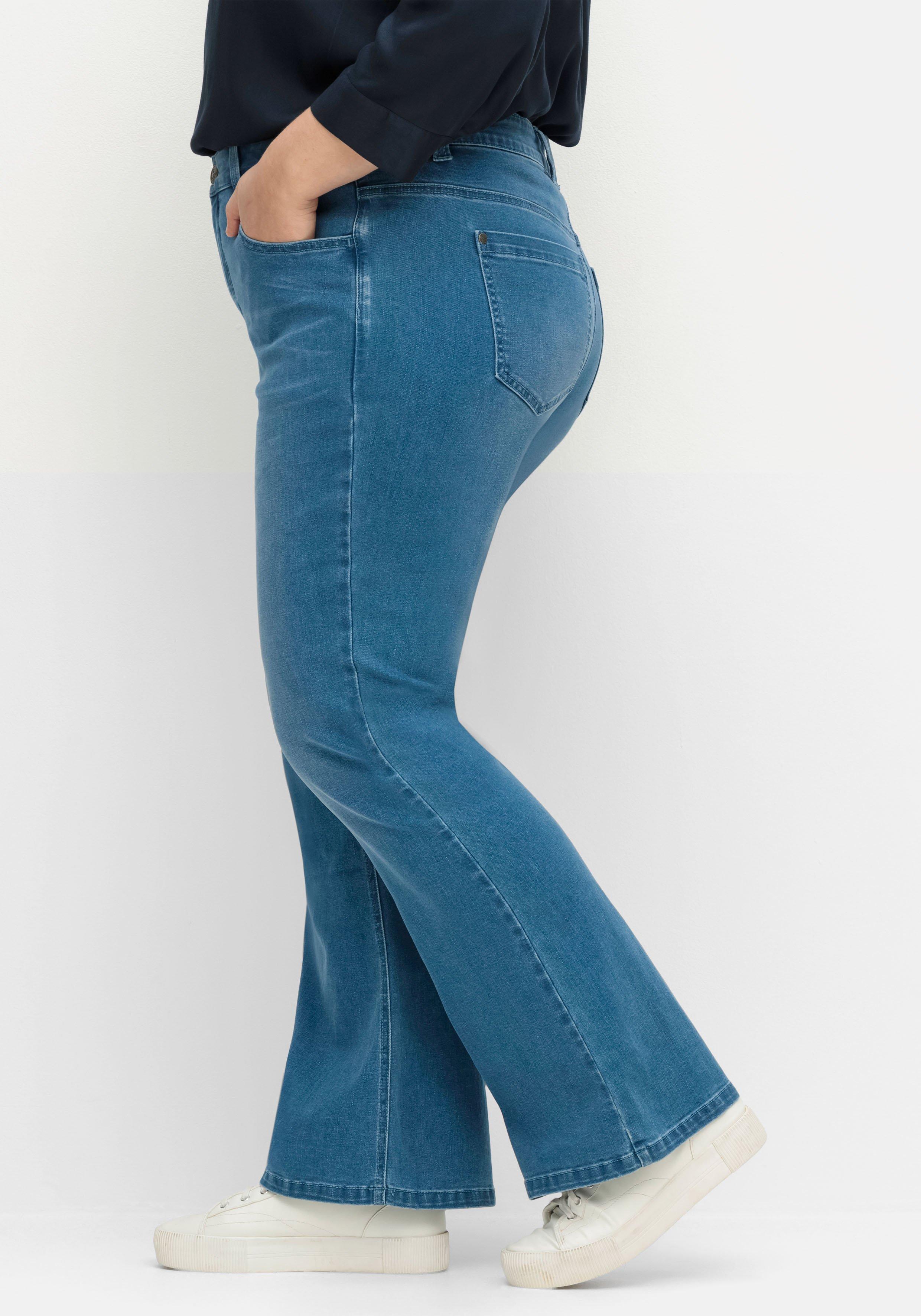 Bootcut-Jeans mit Catfaces und Shaping-Einsatz