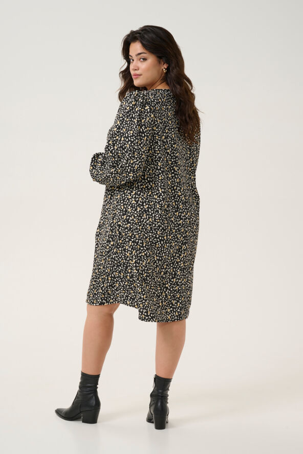 Kaffe Curve KCmalena Dress Black/white/gold print