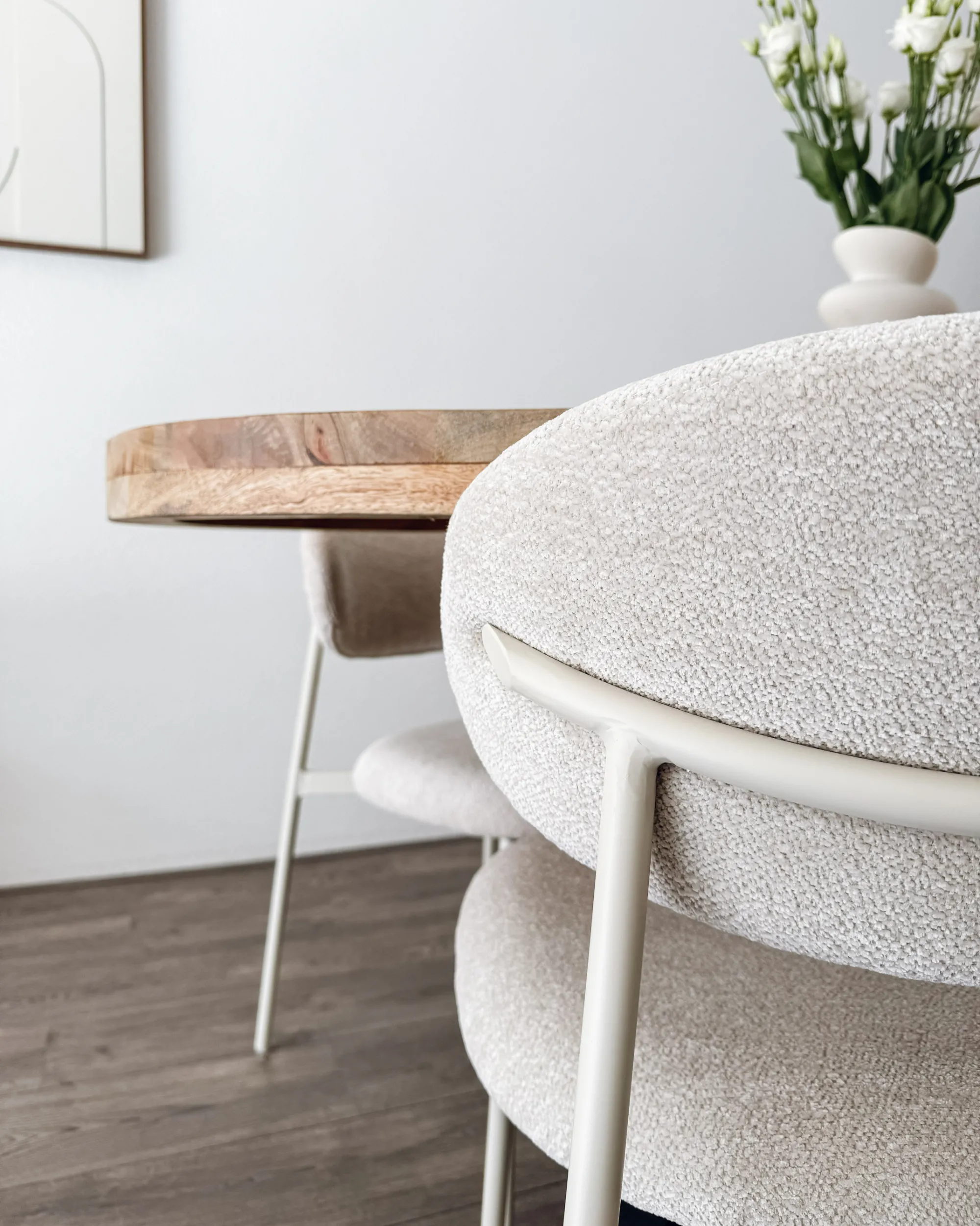 Set van 2 eetkamerstoelen COWLEY Chenille Lichtbeige