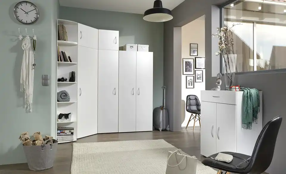 Schrank, 1-türig Multischrank-System Weiß 30 cm