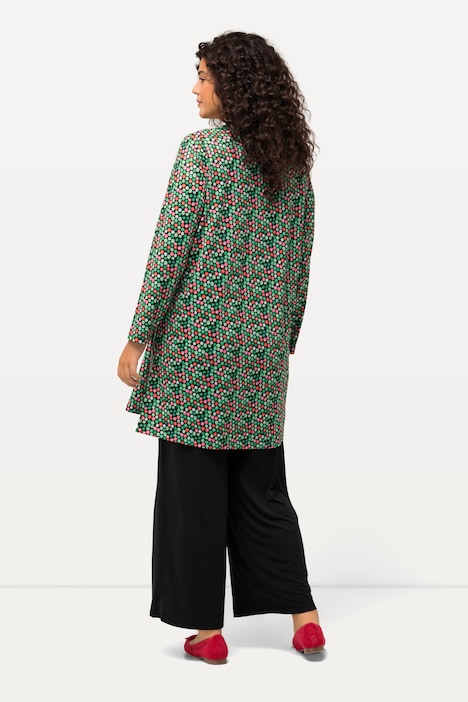 Jerseyjacke, Punkte, A-Linie, V-Ausschnitt