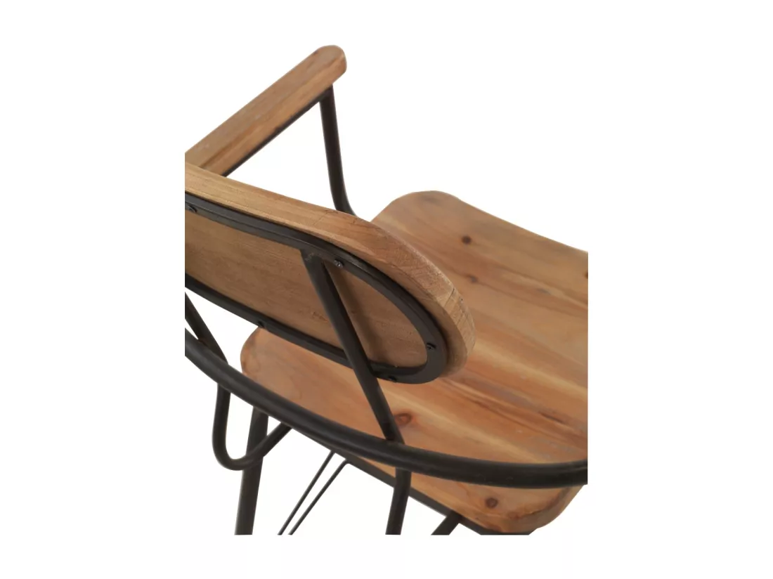 Fauteuil avec structure métallique et assise et dossier en bois