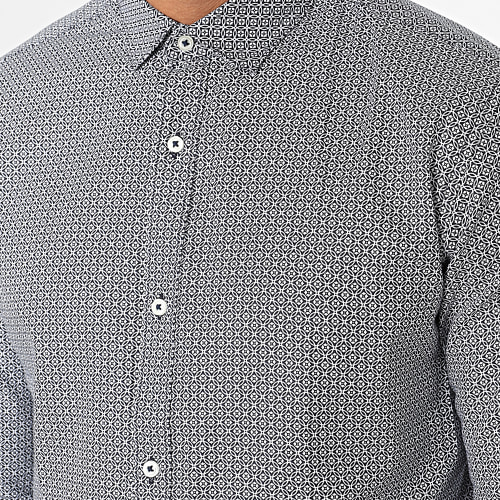 Chemise Manches Longues Scandic Print Bleu Marine