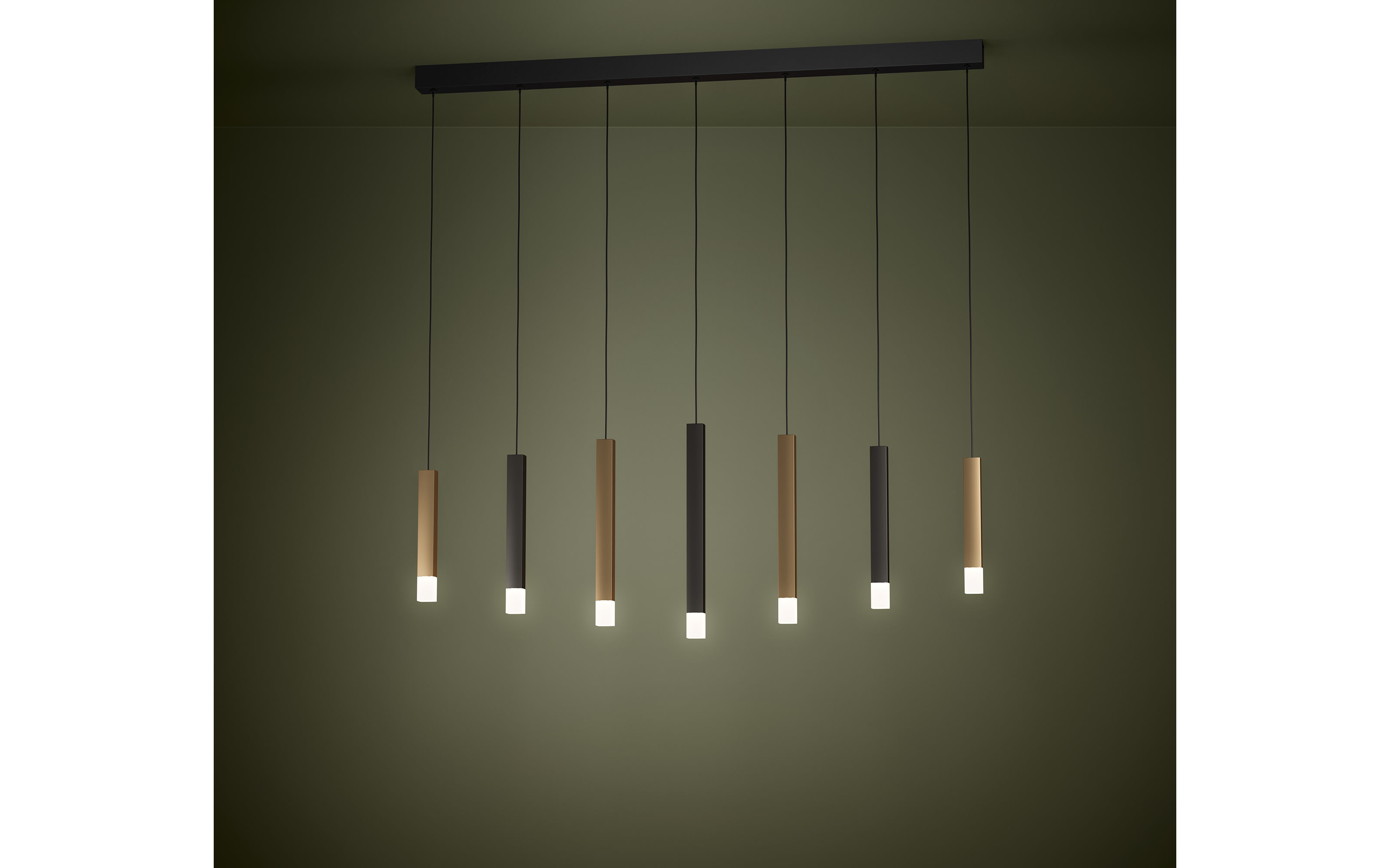LED-Pendelleuchte ESTANTERIOS, schwarz/braun, inkl. Dimmfunktion