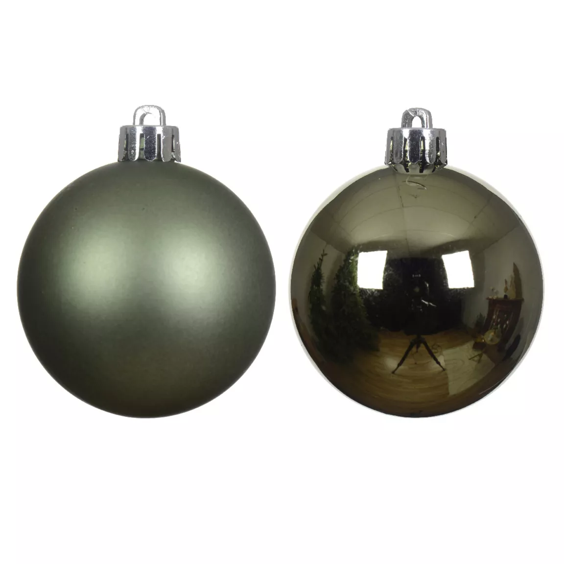 Lot de 6 boules de Noël (D80 mm) Alpine Vert romarin