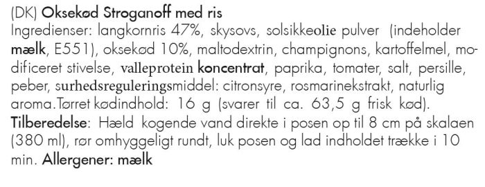 Beef Stroganoff with Rice glutenfrit måltid