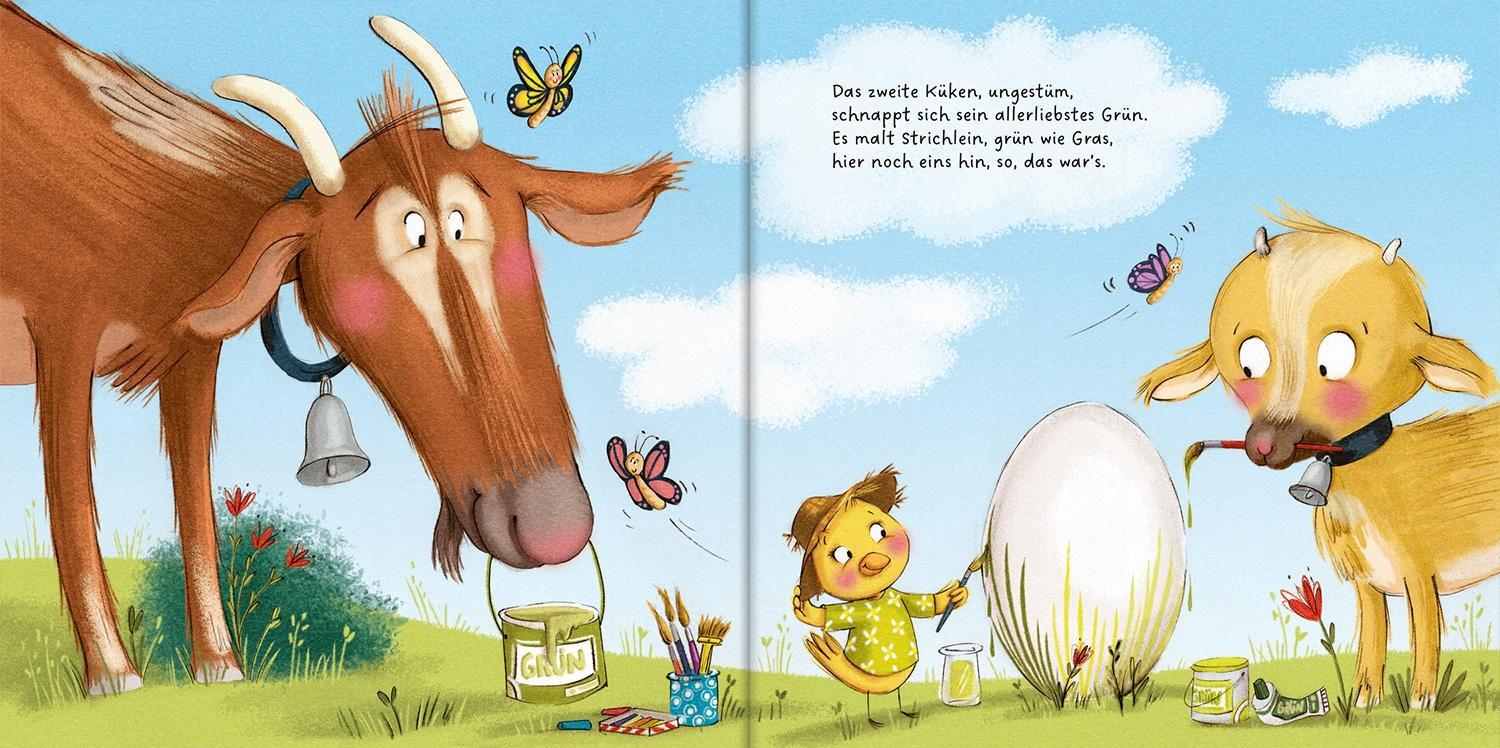 Fünf kunterbunte Osterküken