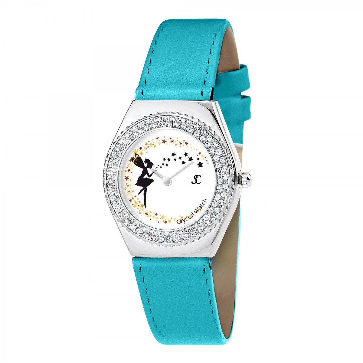 Montre Alysson fée à mouvement tournant SC Crystal ornée de Cristaux scintillants