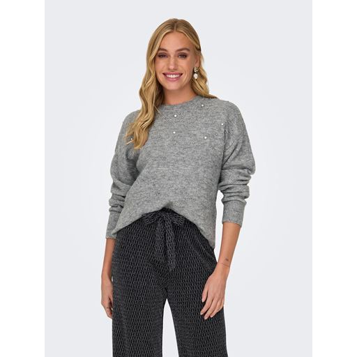 JDY Nami Sparkle Striktrøje, Dark Grey Melange, L