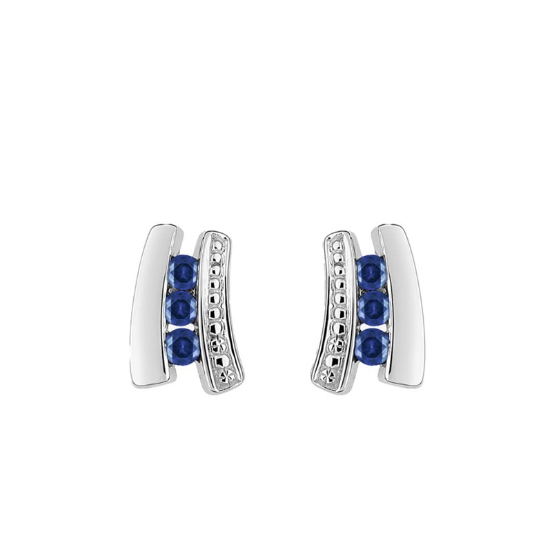 Boucles d'oreilles femme - saphir - Or 18 Carats