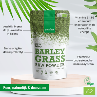 Purasana Barley Grass Vegan Gerstegras Poeder 200GR