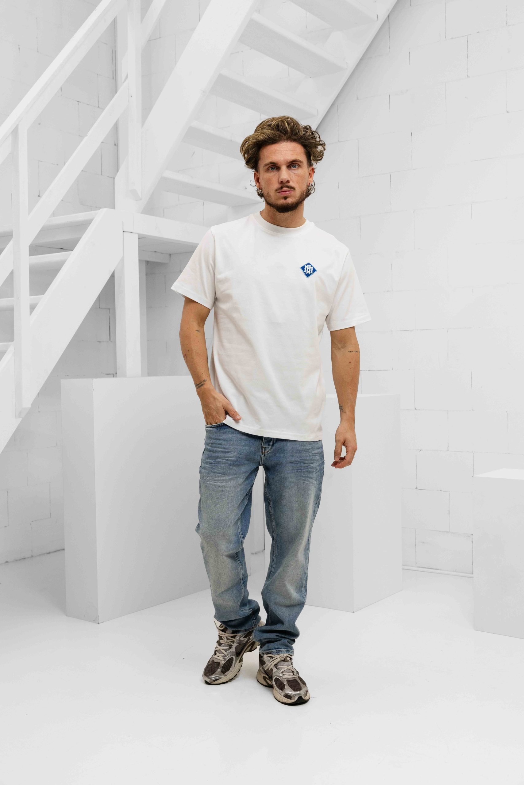 Malelions Gothic Tile T-Shirt Heren Wit