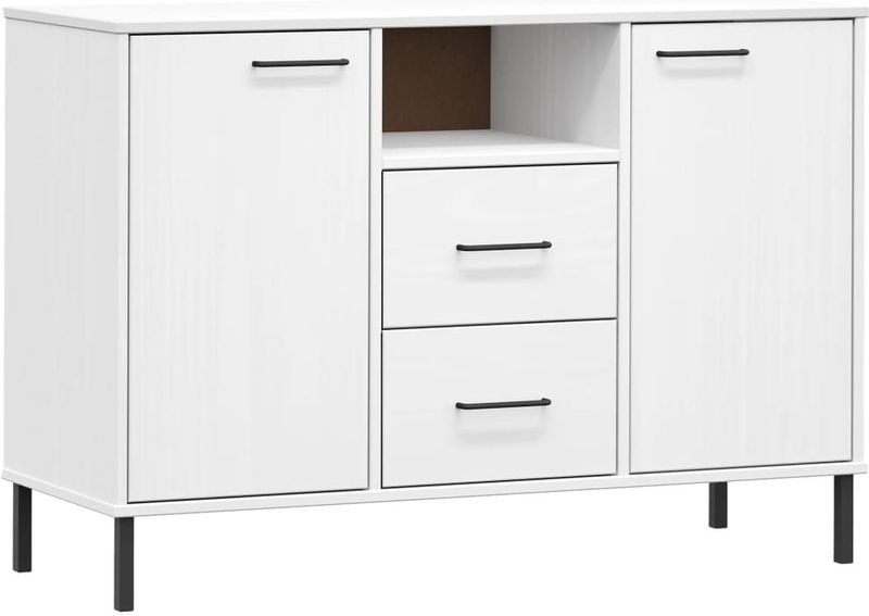 Dressoir - Massief Grenenhout - Metalen Poten - Praktische Opbergruimte