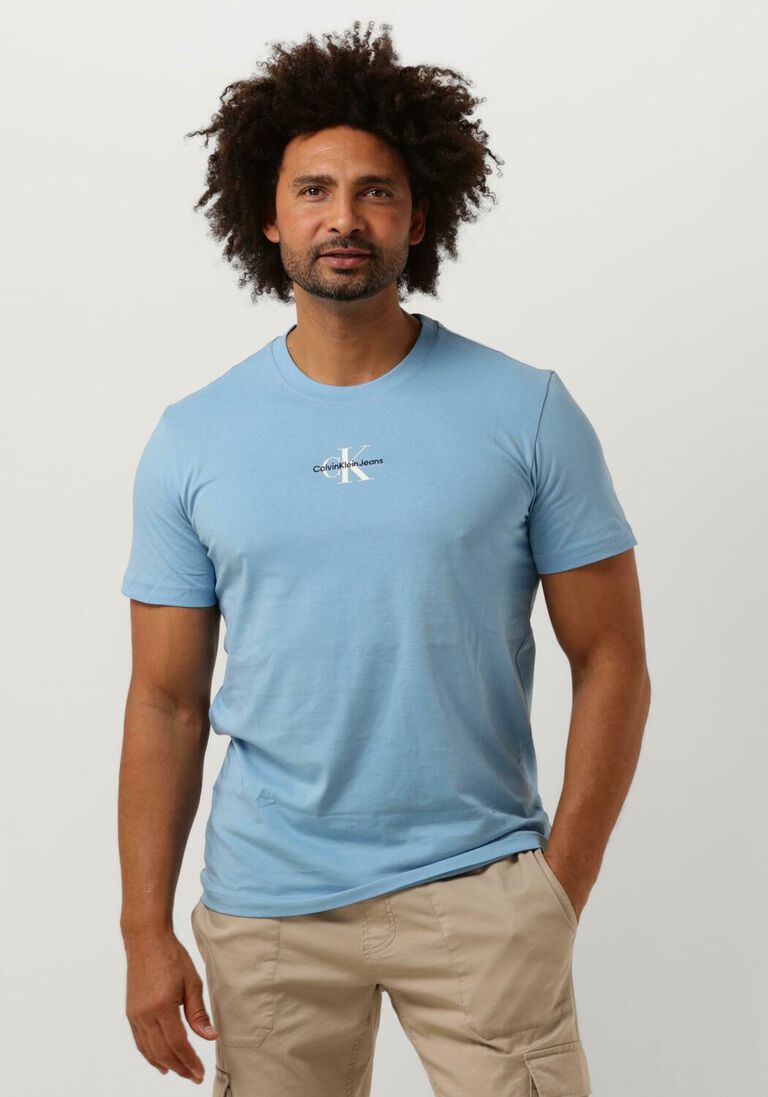 CALVIN KLEIN lichtblauwe calvin klein t-shirt monologo regular tee