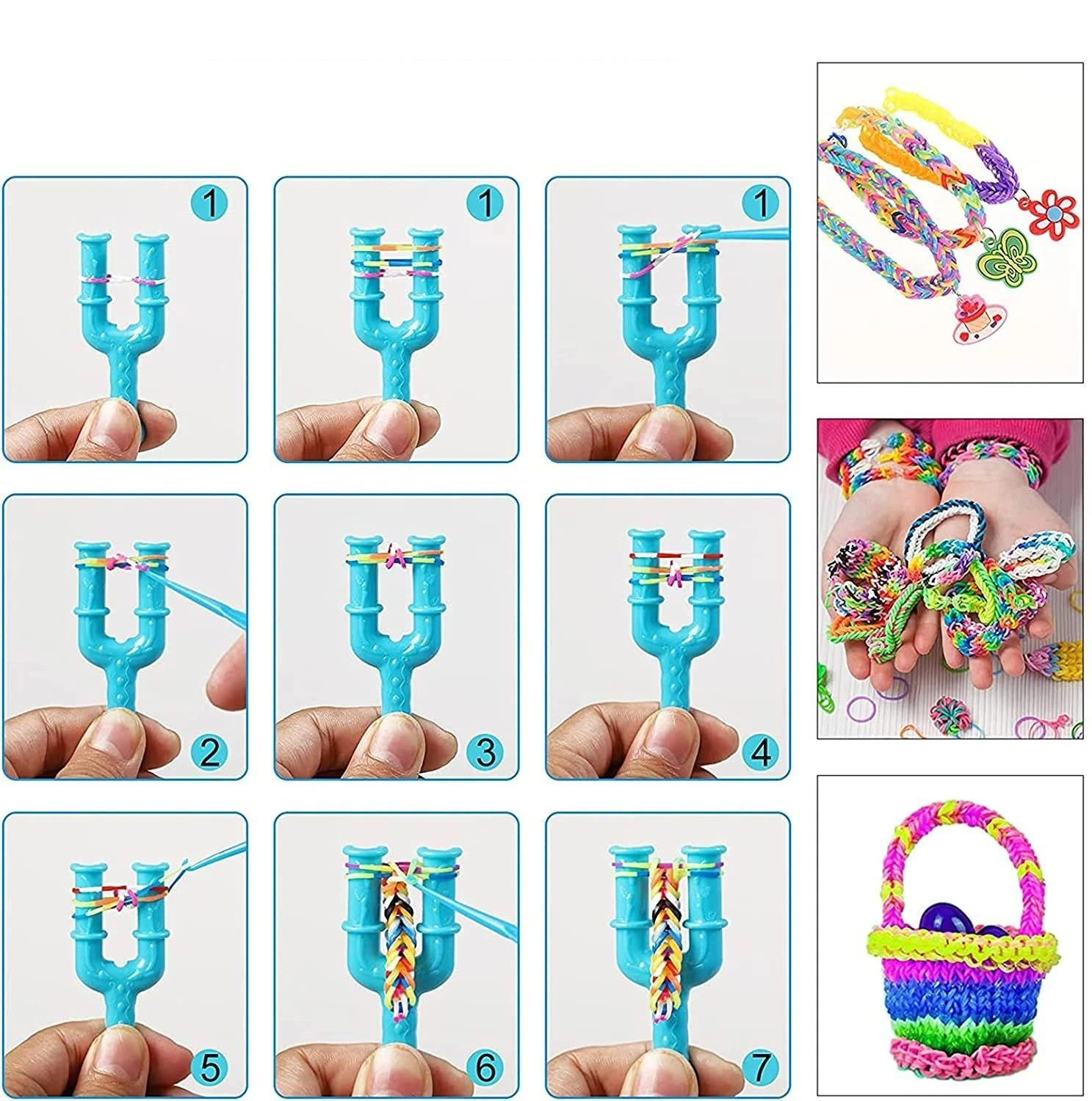 (507-tlg. Set) Gummi Loom Bänder DIY Kinder Freundschafts Armband Bastel Kit