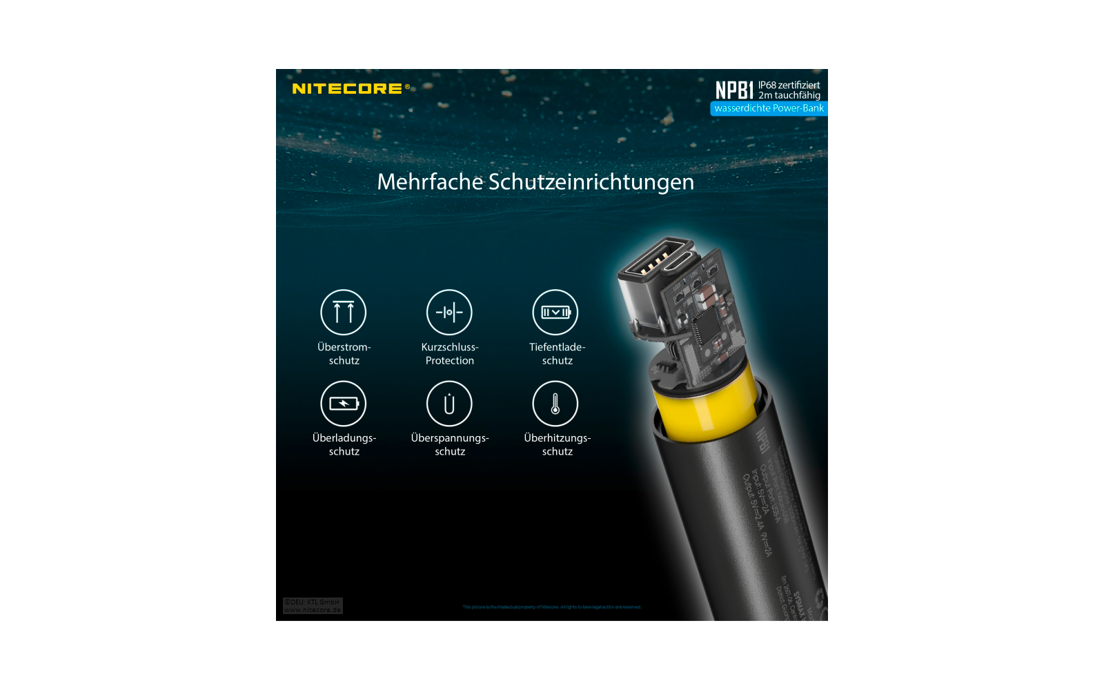 Nitecore Powerbank NBP 1 5000 mAh wasserdicht