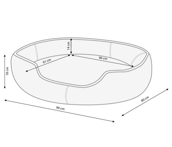 Dehner Lieblinge Kuschelbett Sammy, oval, grau