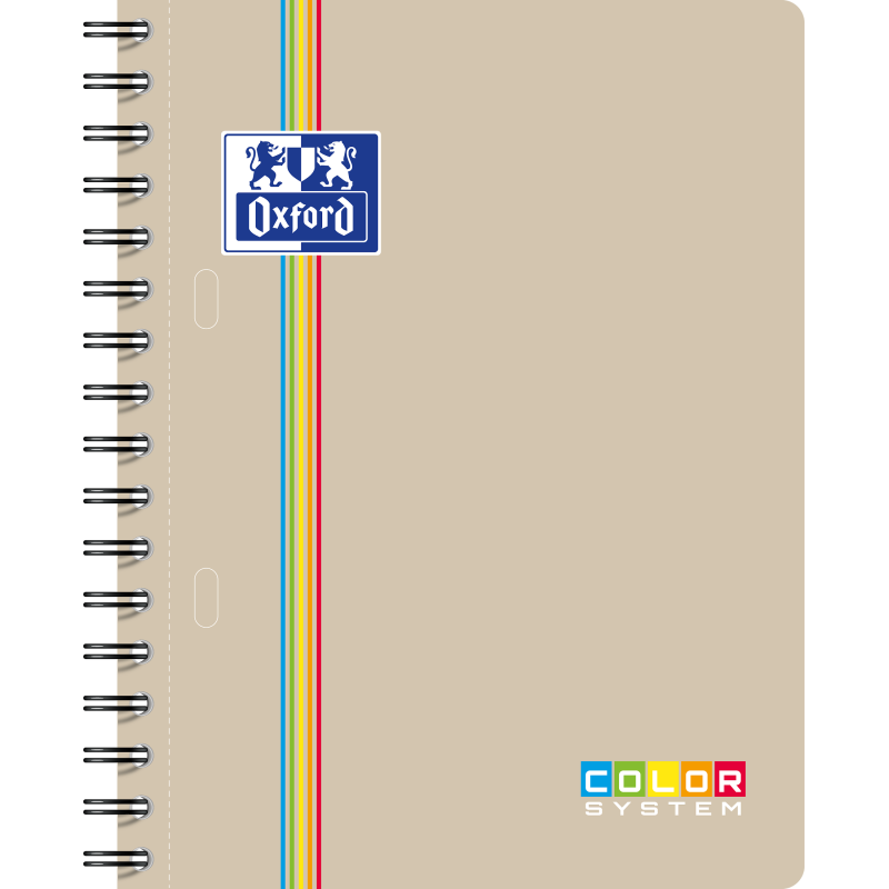 Cahier spirale Oxford color system integrale 17,5 x 21 cm - grand carreaux - 180 pages