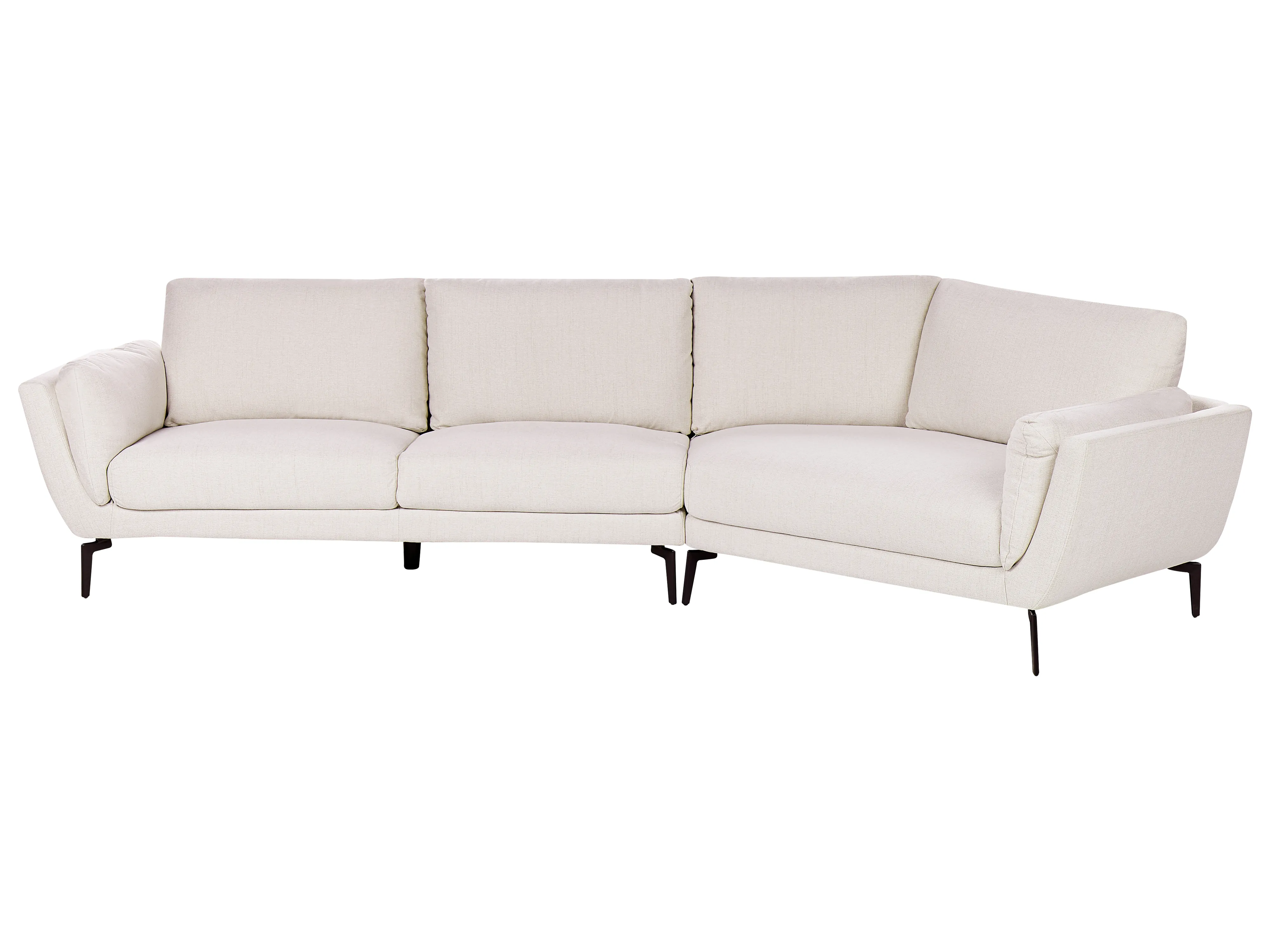 Bank 3-zits KANSSELI Stof Lichtbeige
