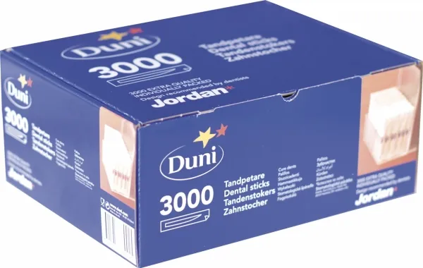 Tandstikkere Jordan træ - separat indpakket - 3000stk/pak - (3000 stk.)