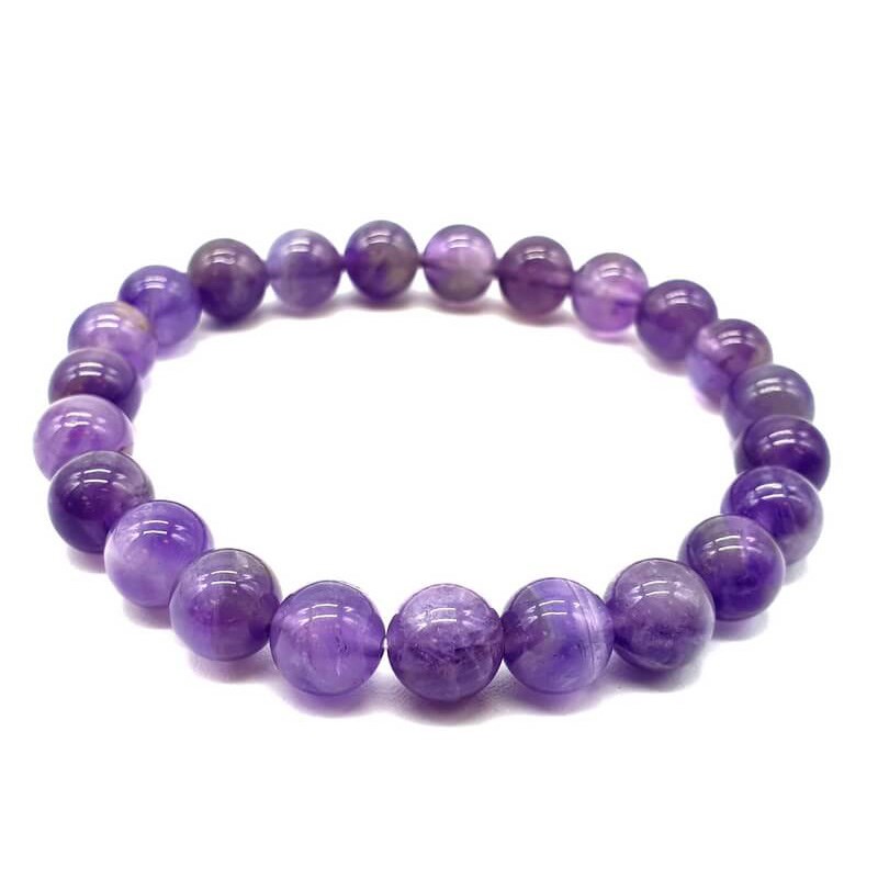 Bracelet extensible avec perles Améthyste Light