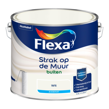Flexa Strak op de muur buiten wit zijdemat 2,5 liter