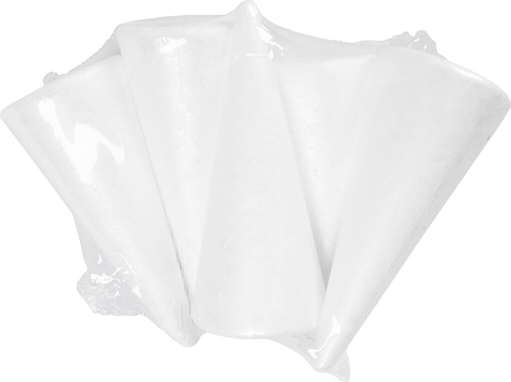 Kegle - H 14,5 CM - Ø 6 CM - Hvid - 5 Stk