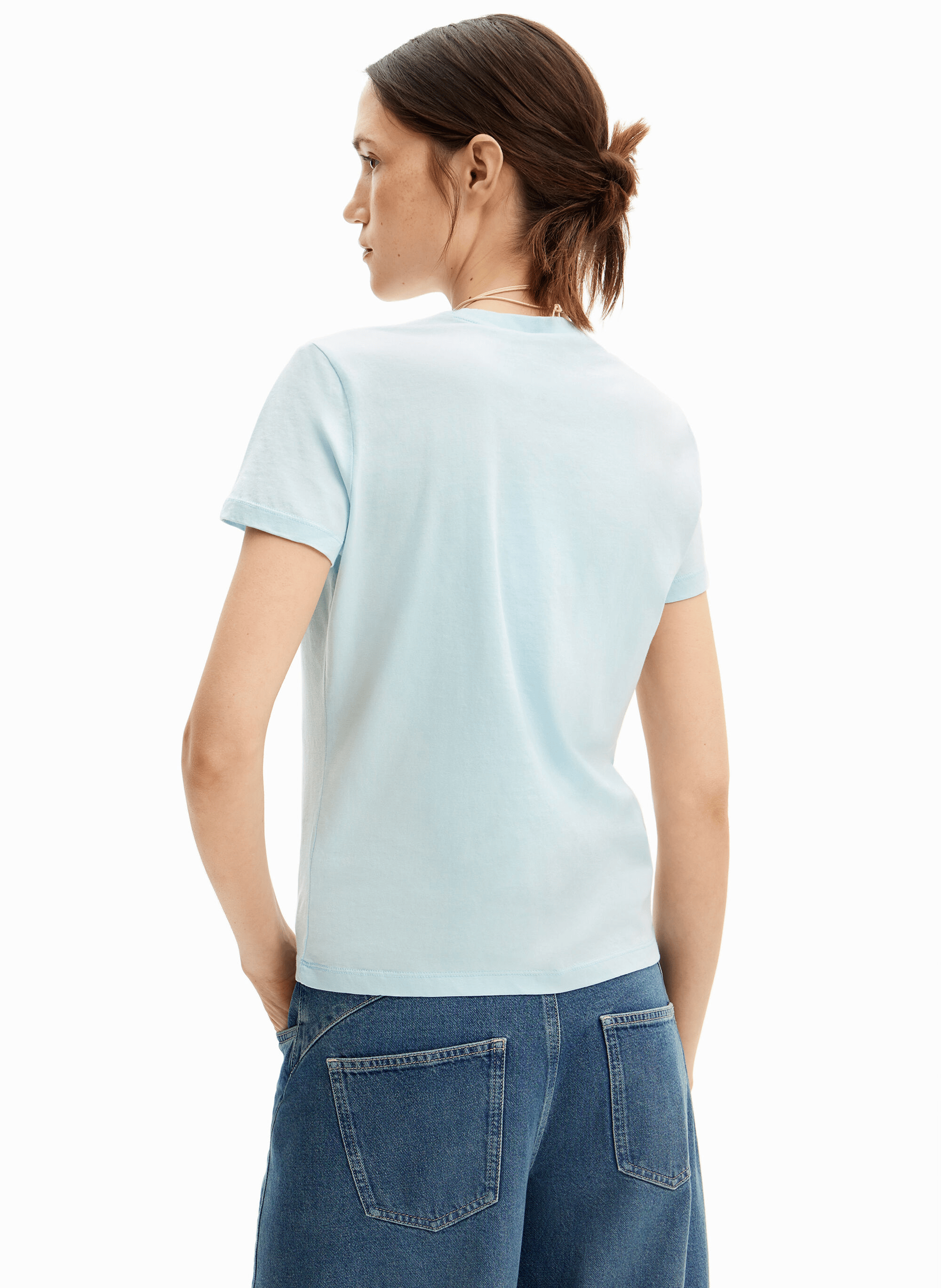 Tee-shirt manches courtes en coton | Bleu
