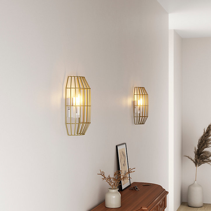 Applique murale Wutai E14 28W L.10xL.20xH.32cm naturel GoodHome