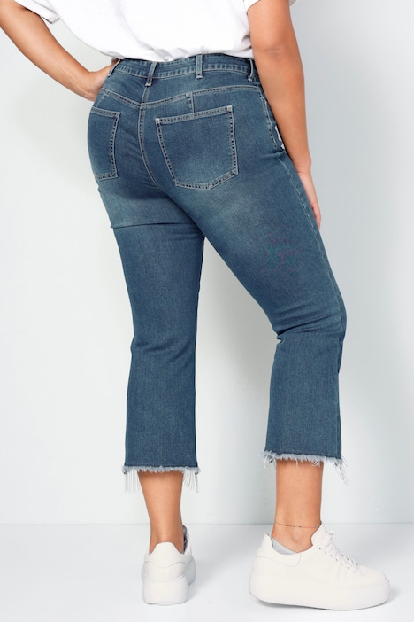 3/4-Jeans, Schlag mit Zierketten, 5-Pocket