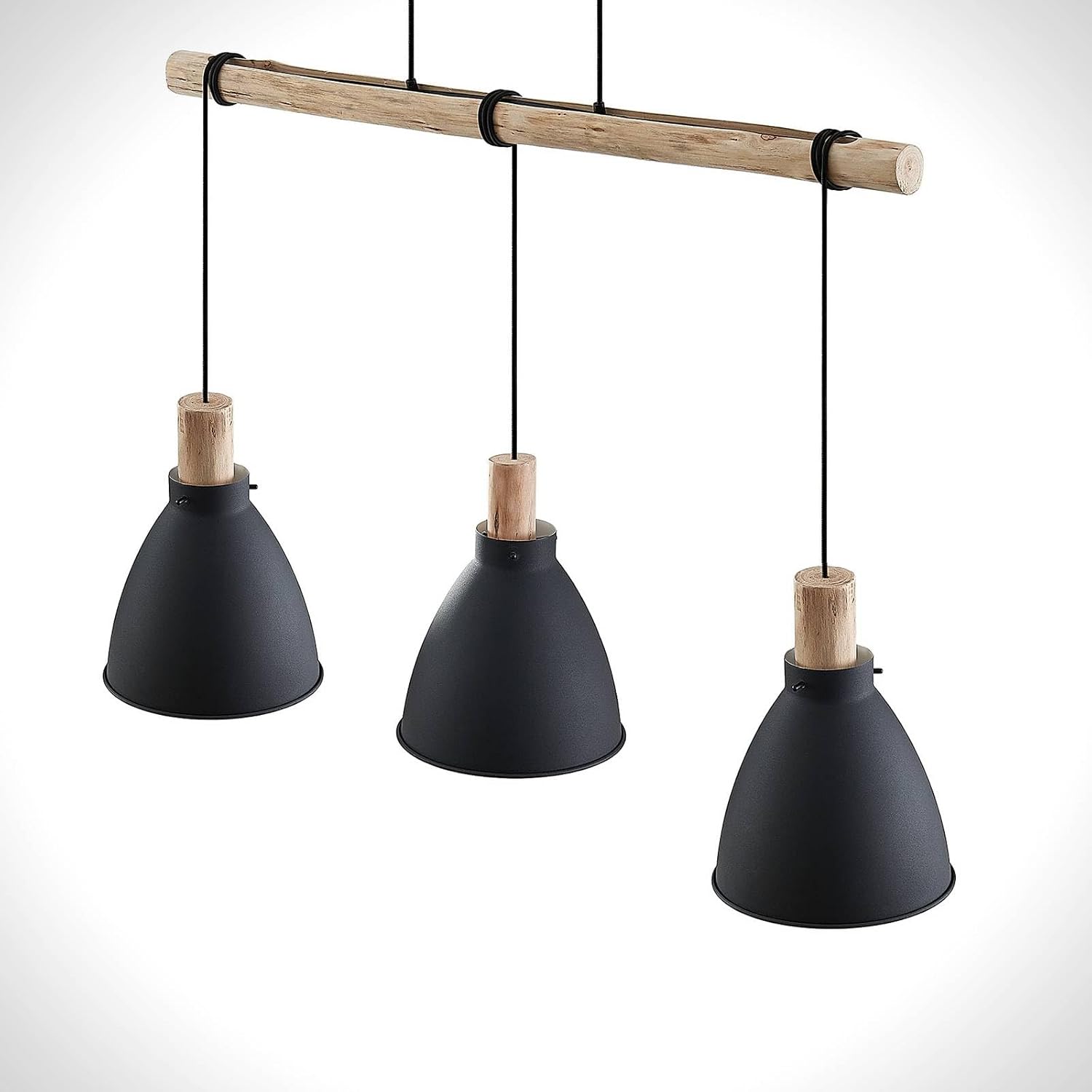 Lindby Esstisch Pendelleuchte Metall Holz, Hängeleuchte Esszimmer 3x E27 max. 60W ohne Leuchtmittel Hängelampe Wohnzimmer Esszimmerlampe Küchenlampe