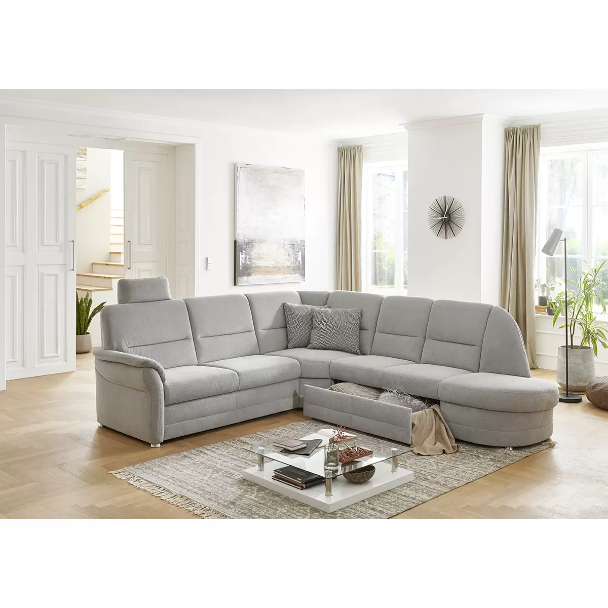 Ecksofa Queenline 118 x 200 Silber