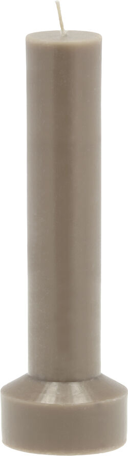 Villa Collection Bloklys Hvils D8 x 23 cm Taupe Paraffin/Stearin Taupe