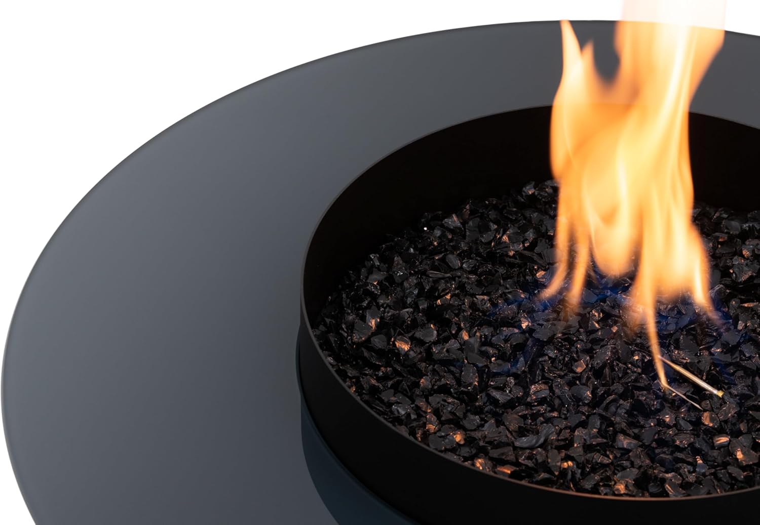 Planika Dot 2-in-1 Couchtisch mit Gas Feuerstelle, Balkon und Terrassentisch, Außenkamin, Gartentisch, Beistelltisch, Terrassen und Balkonheizer. Robuste Tischplatte, Einfache Steuerung + Abdeckung