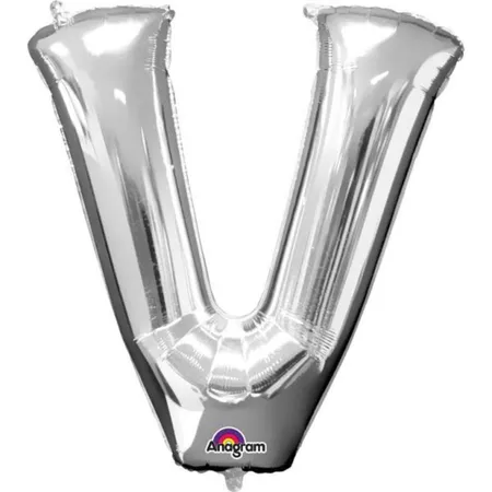 amscan Folienballon Buchstabe V silber, 81cm x 81cm