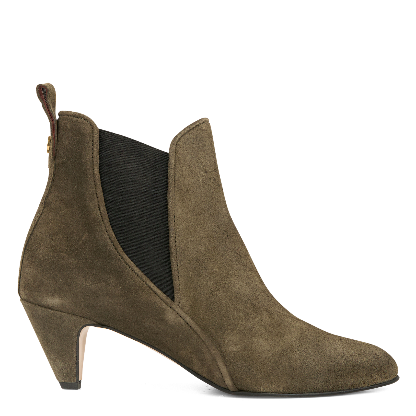 RIKLEY - Bottines à talon imprimé en cuir velours | Vert