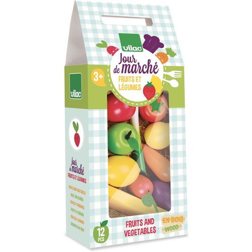 Vilac kartonnen kistje met groenten en fruit (12st) 8103