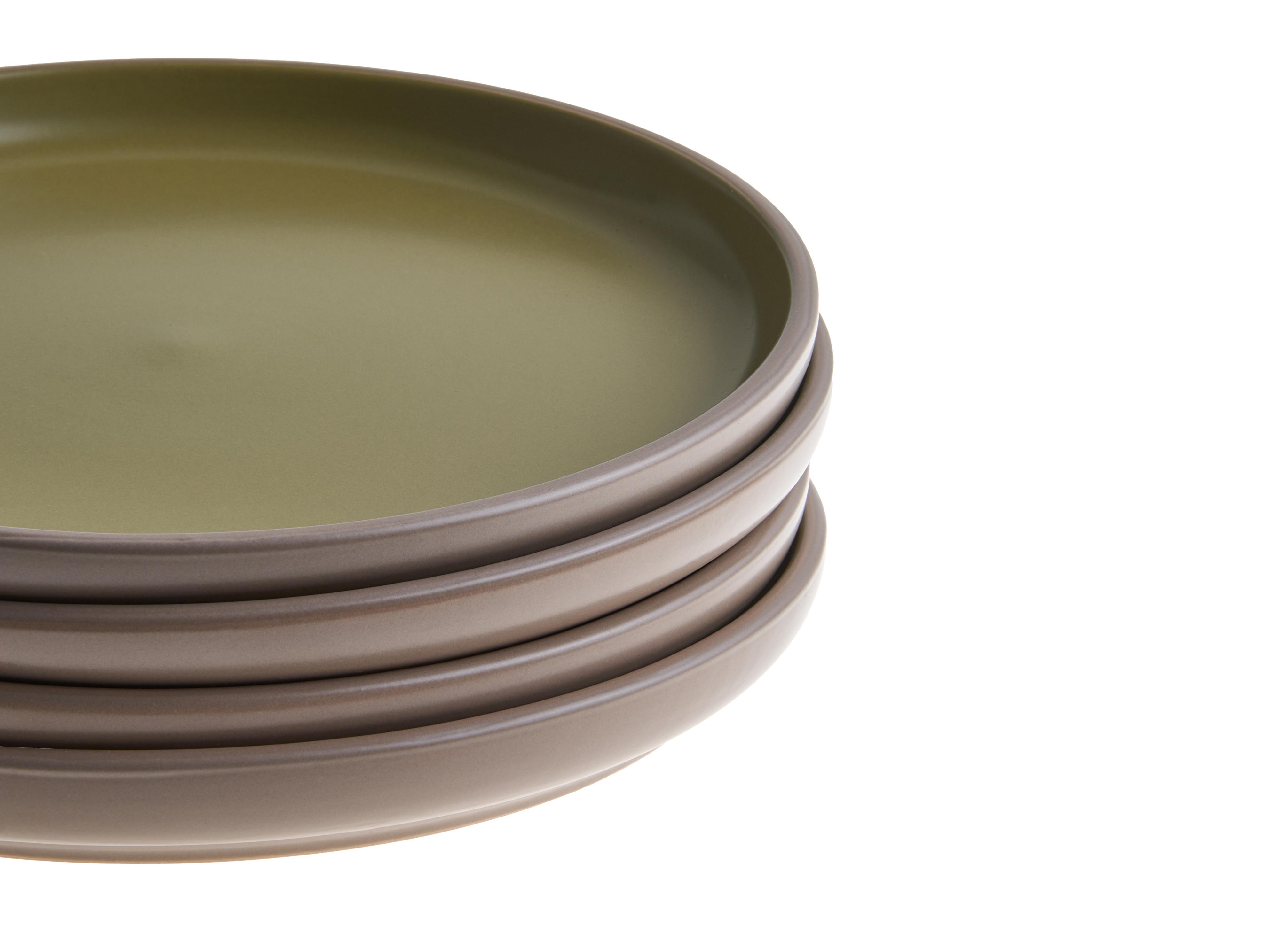 16-delige serviesset NUTMEG Steengoed Beige/groen