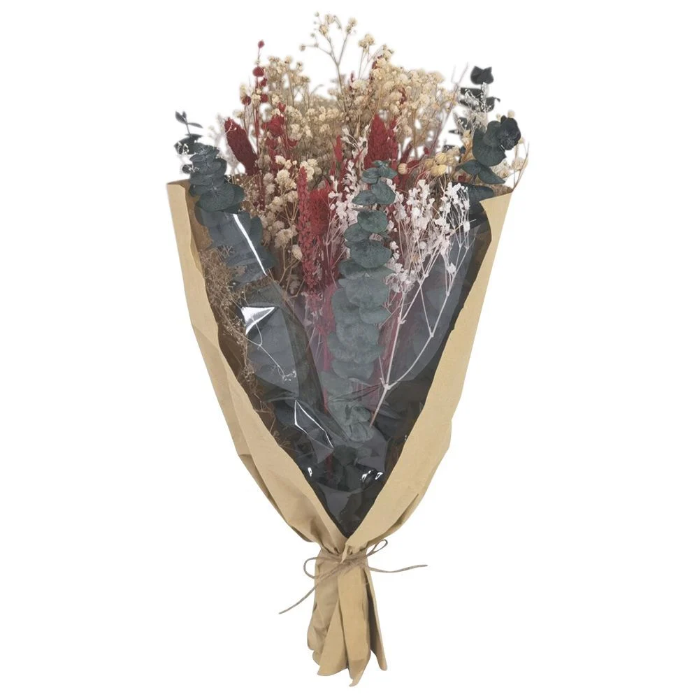 Bouquet de fleurs séchées rouge naturel