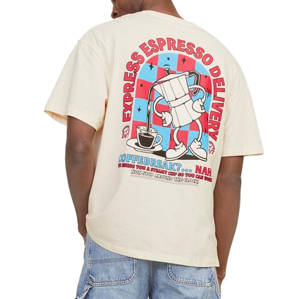 Jack & Jones T-Shirt Beige Homme Jack & Jones Toast