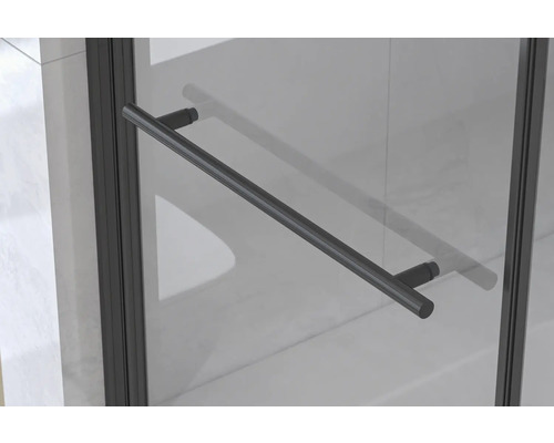 form&style 2-delige badwand DRENA 1120 x 1400 mm helder glasprofiel kleur zwart