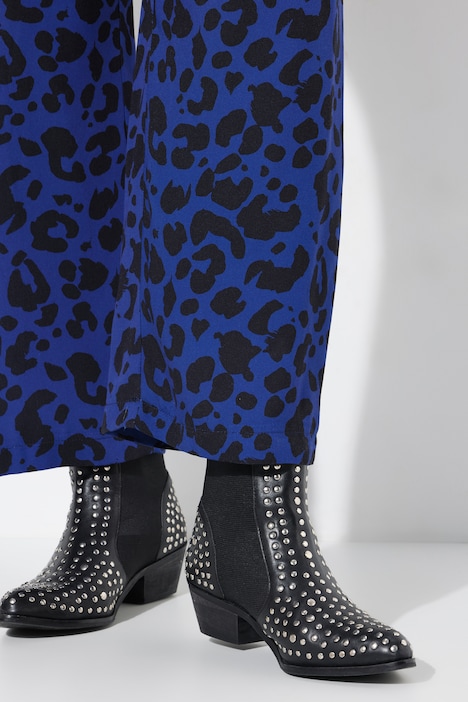 Hose, weit und gerade, Animal-Print, Elastikbund