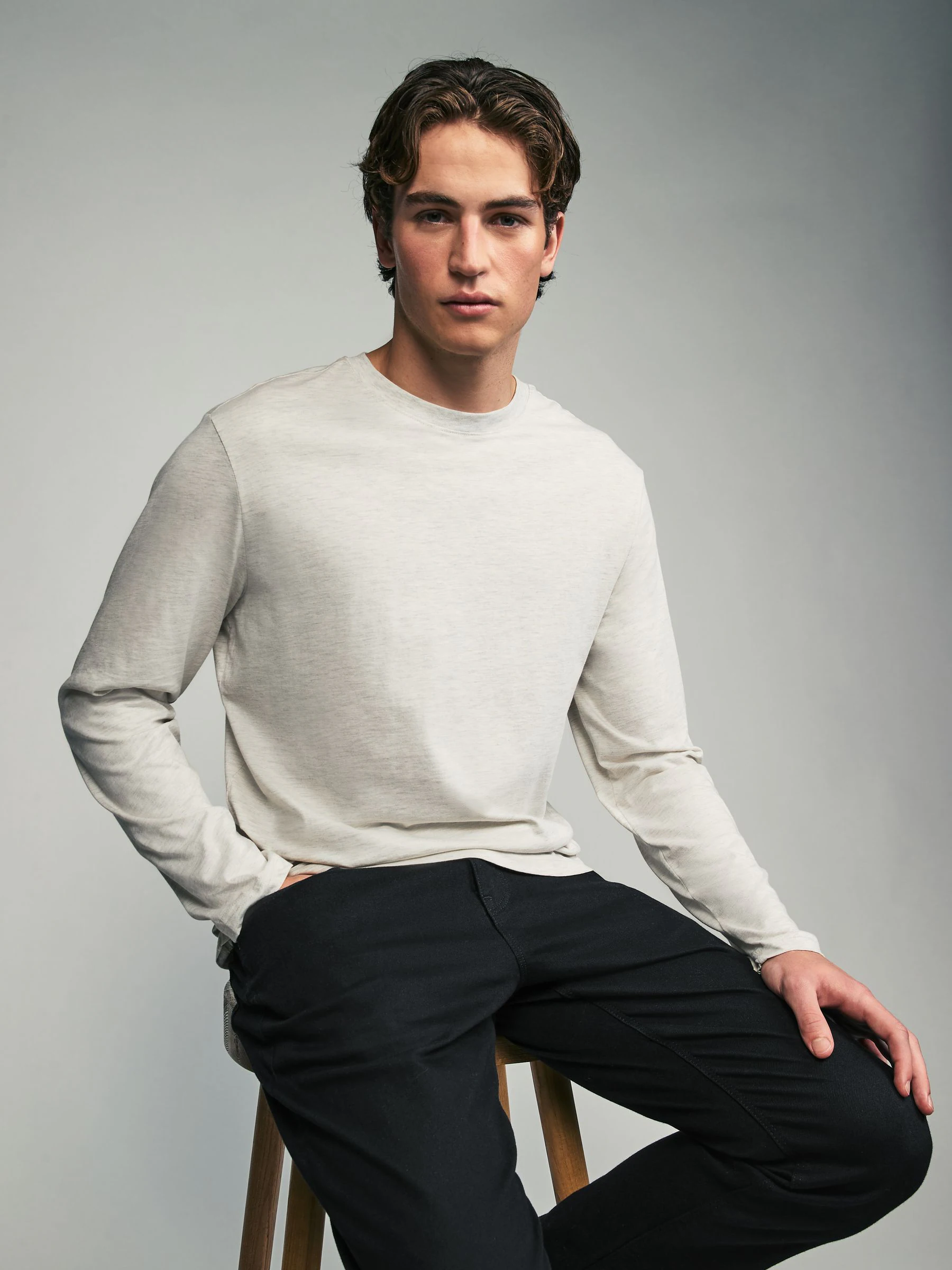 Neutraal - Normale Pasvorm - verpakking van 5 regular-fit T-shirts met lange mouwen van 100% katoen