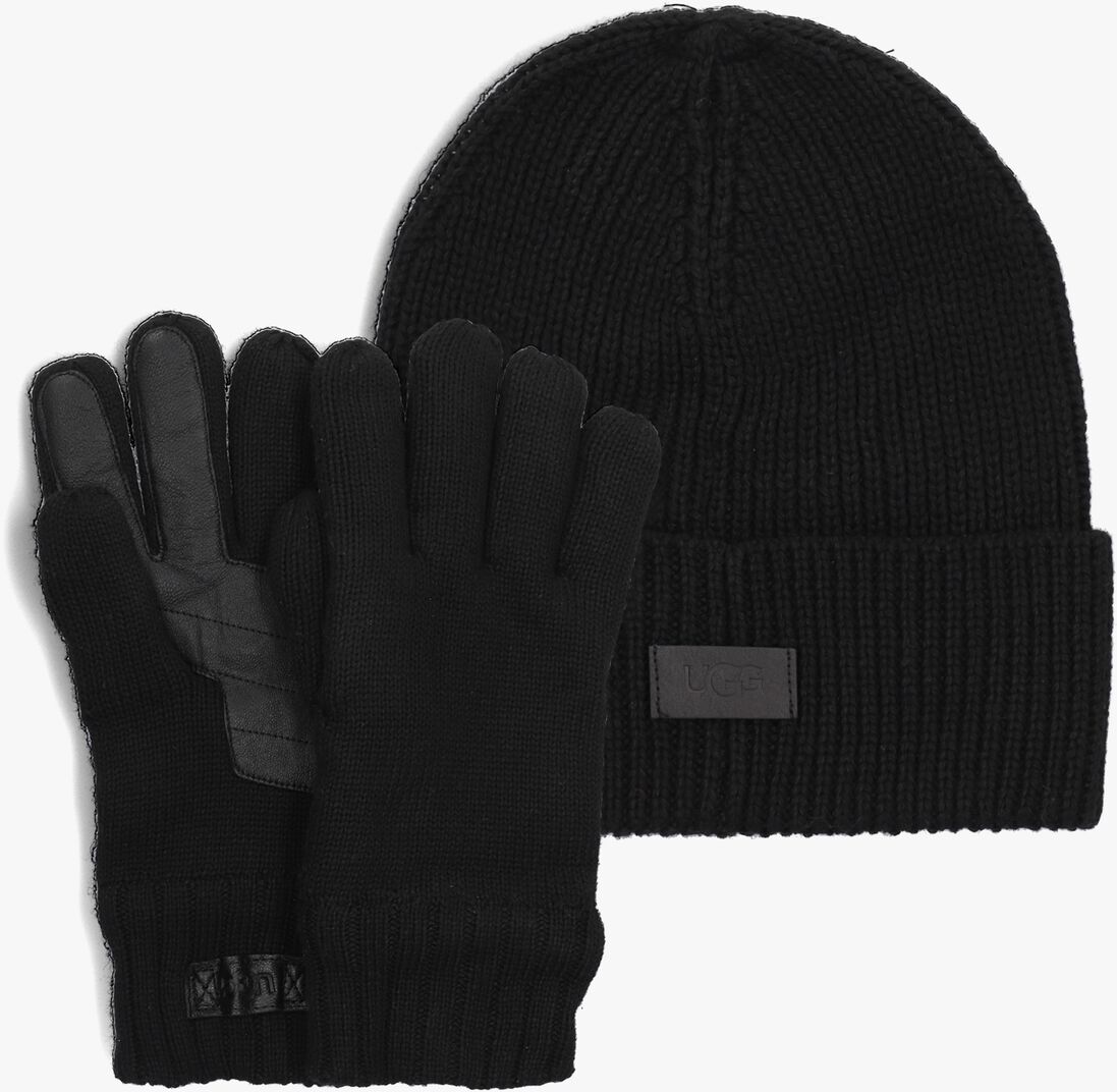 UGG zwarte ugg handschoenen knit beanie with glove set
