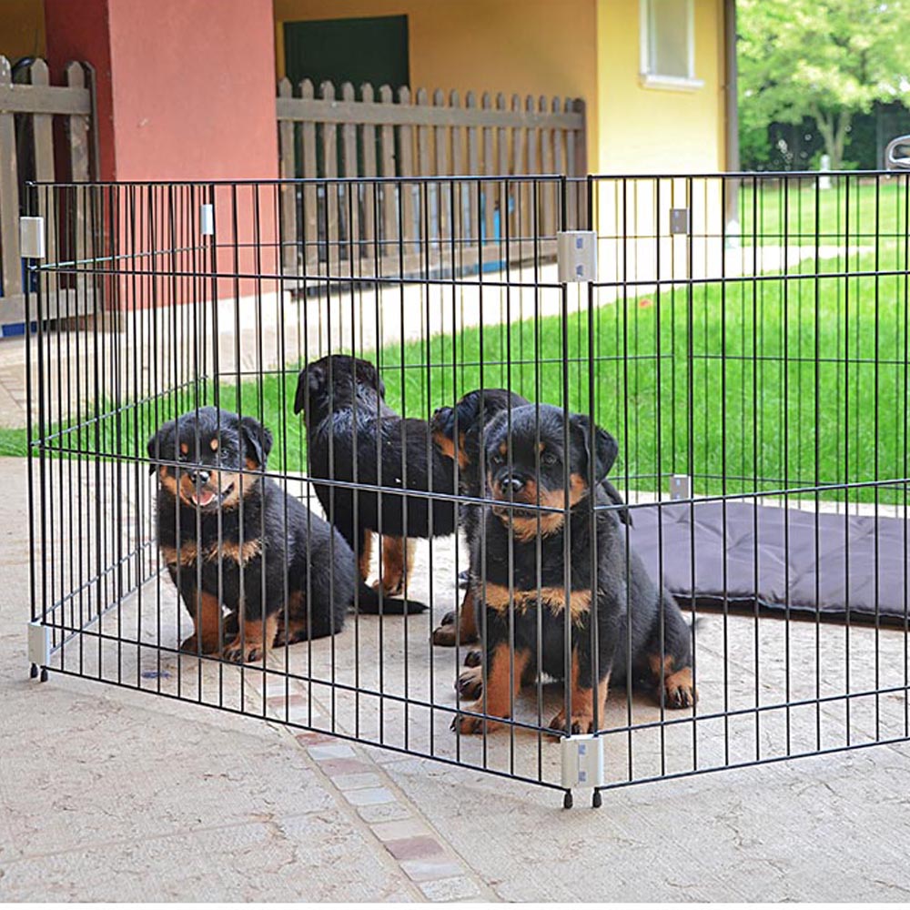 Ferplast enclos chiots box pour chiens dog training enclos d'intérieur pliable, pieds anti-dérapants, en métal robuste vernis,