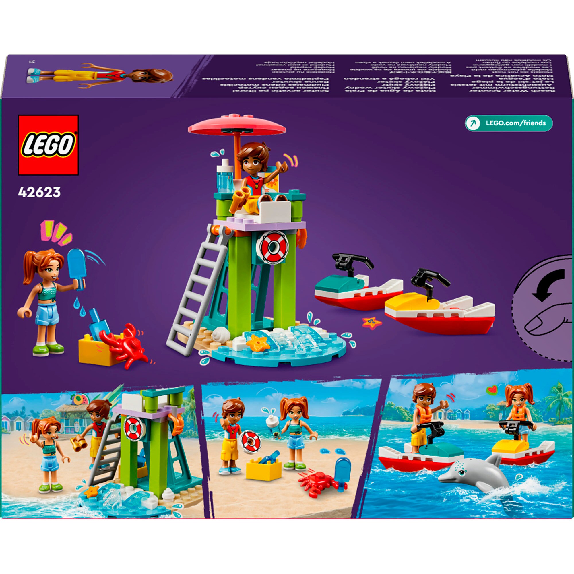 LEGO Konstruktionsspielzeug Friends Rettungsschwimmer Aussichtsturm mit Jetskis