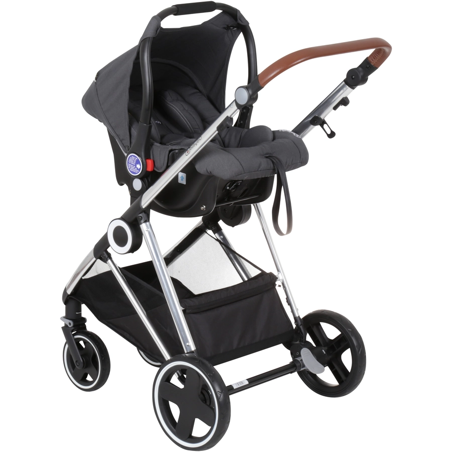babyGO Kombikinderwagen Halime 3 in 1 Air Black Grey