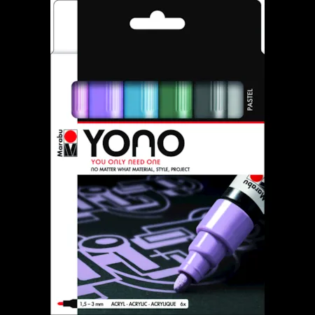 Marabu YONO Marker Set PASTEL, 6 x 1,5-3 mm