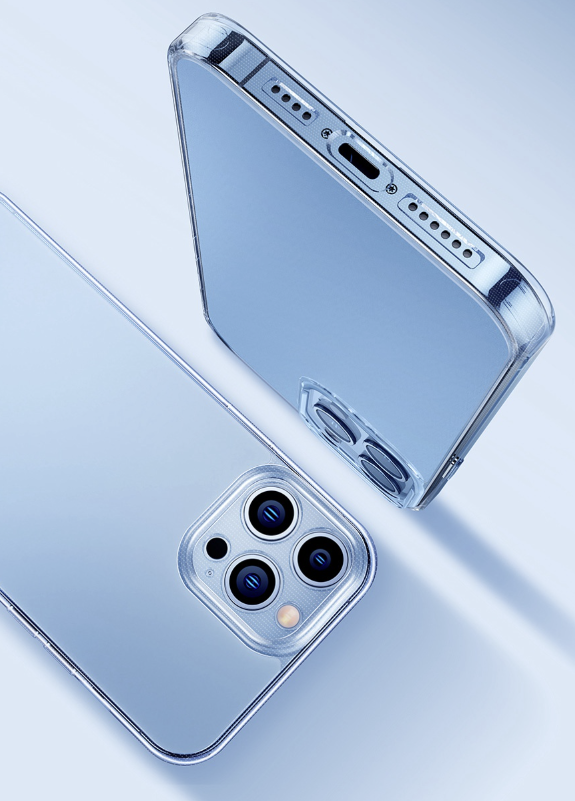 iPhone 14 Pro Max Hülle TPU Bumper Super-Keramikglas mit Kameraschutz   Display Panzerglas - Transparent